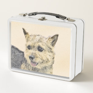 Norwich Terrier Painting - Niedliche Original Dog  Metall Brotdose