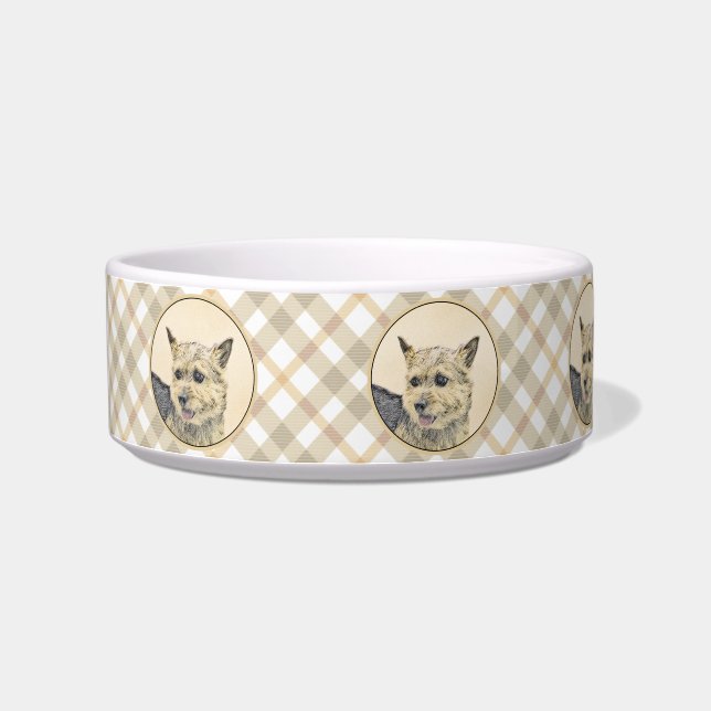 Norwich Terrier Painting - Niedliche Original Dog  Napf (Links)