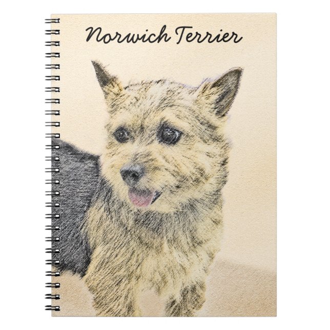 Norwich Terrier Painting - Niedliche Original Dog  Notizblock (Vorderseite)