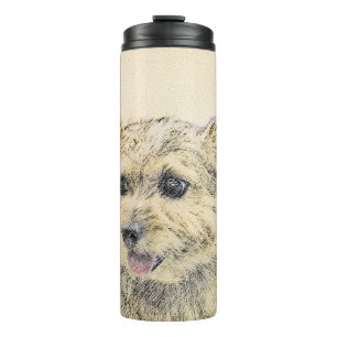 Norwich Terrier Painting - Niedliche Original Dog Thermosbecher