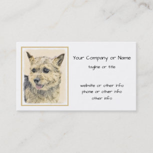 Norwich Terrier Painting - Niedliche Original Dog  Visitenkarte