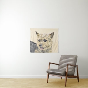 Norwich Terrier Painting - Niedliche Original Dog Wandteppich