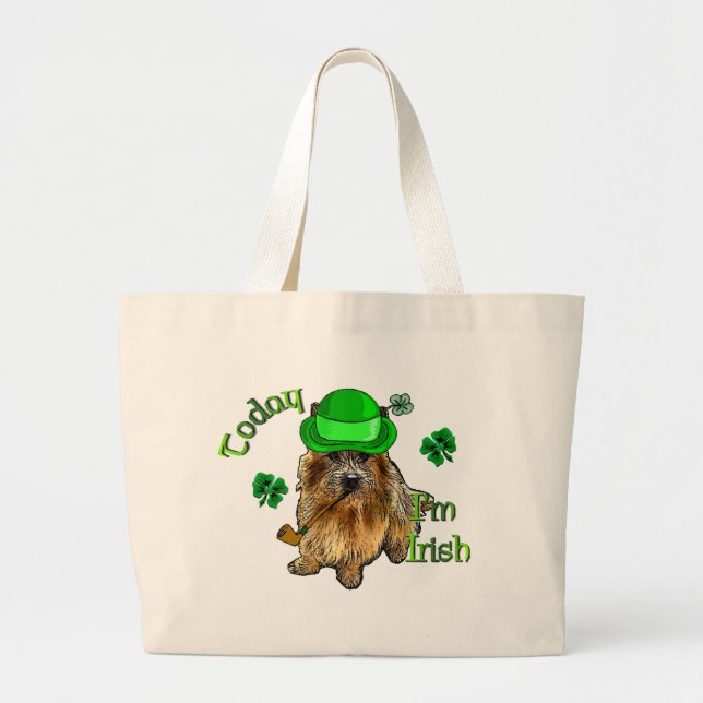 Norwich Terrier St Patricks Jumbo Stoffbeutel (Vorne)