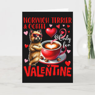 Norwich Terrier und Kaffee nur für Valentinsjoke Karte