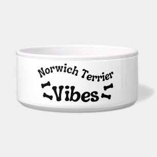 Norwich Terrier Vibes Keramik-Hundefutter-Schale Napf