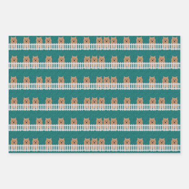 Norwich Terrier Wrapping Paper Flat Sheet Set 3 Geschenkpapier Set (Vorderseite)