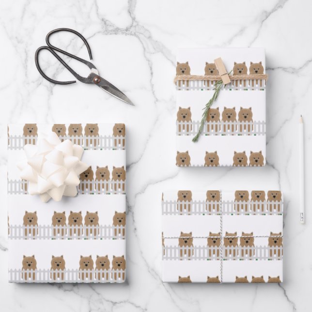 Norwich Terrier Wrapping Paper Sheets Geschenkpapier Set (Vorderseite)