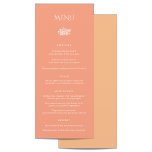 Norwich Wedding Dinner Menü Menükarte<br><div class="desc">Dieses Hochzeitskollektionsdesign ist eine perfekte Mischung aus Eleganz und klassischem Stil. Das Design zeichnet sich vor allem durch ein zartes Blumenmotiv aus,  das sich elegant in der Mitte des korallenfarbenen Hintergrunds befindet.</div>