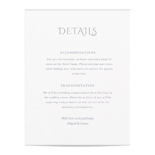 Norwich Wedding Enclosure Card Begleitkarte