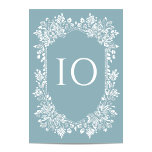 Norwich Wedding Tischnummer<br><div class="desc">Dieses Hochzeitskollektionsdesign ist eine perfekte Mischung aus Eleganz und klassischem Stil. Das Design zeichnet sich vor allem durch ein zartes Blumenmotiv aus, das sich harmonisch in der Mitte des staubblauen Hintergrunds befindet.</div>