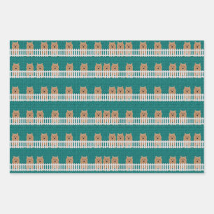Norwiwich Terrier Wrapping Paper Flat Sheet Set 3 Geschenkpapier Set