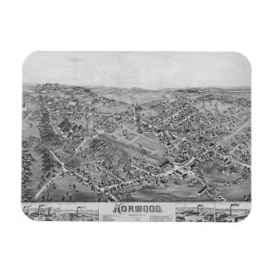 Norwood, MA Vintag Map 1882 Magnet