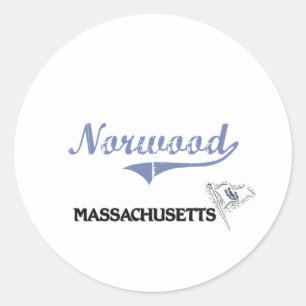 Norwood Massachusetts Stadt-Klassiker Runder Aufkleber