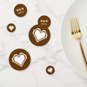 Nos Coeurs 8 bits en Confetti de table de chocolat