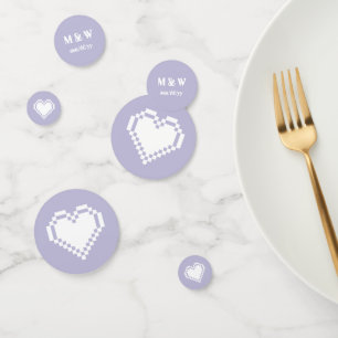 Nos Coeurs 8 bits en Confetti Table Lavender