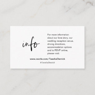 Nos détails de mariage, site Web, RSVP, Carte de b