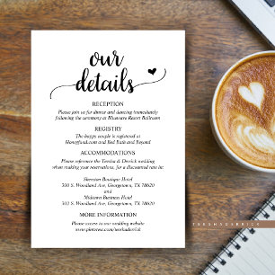 Nos Détails Mariages, Carte Boîtier Rustique Scrip