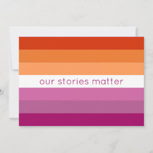 Nos histoires Matter Pink Lesbian Flag Carte posta