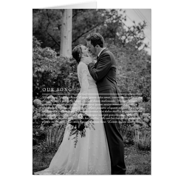 Nos paroles de chansons Mariage Anniversaire Carte (Devant)