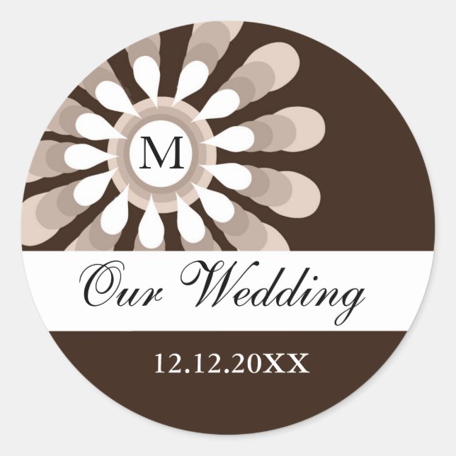 Nos Stickers Monogrammes Mariages(8)Fleur moderne (Devant)
