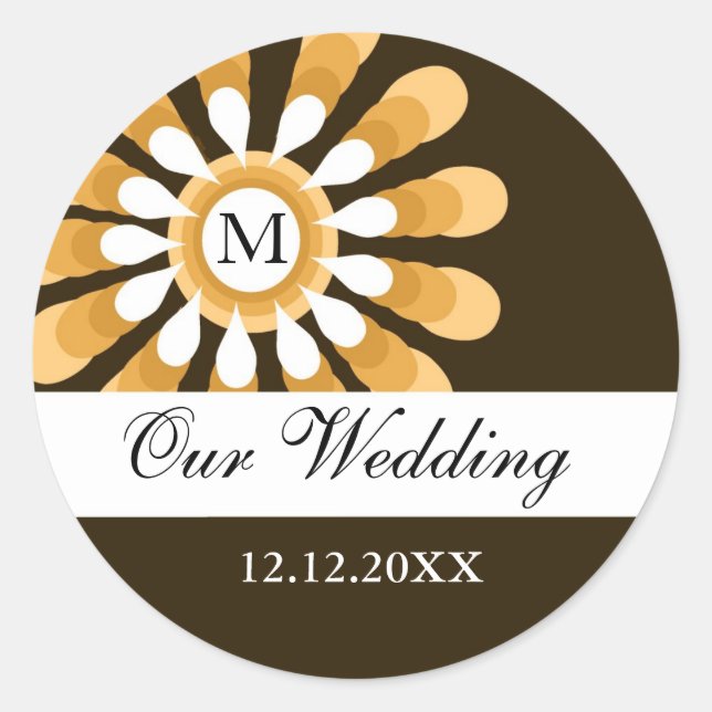 Nos Stickers Monogrammes Mariages(9)Fleur moderne (Devant)