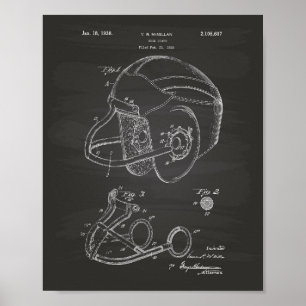 Nose guard 1938 Patent Art - Chalkboard Poster