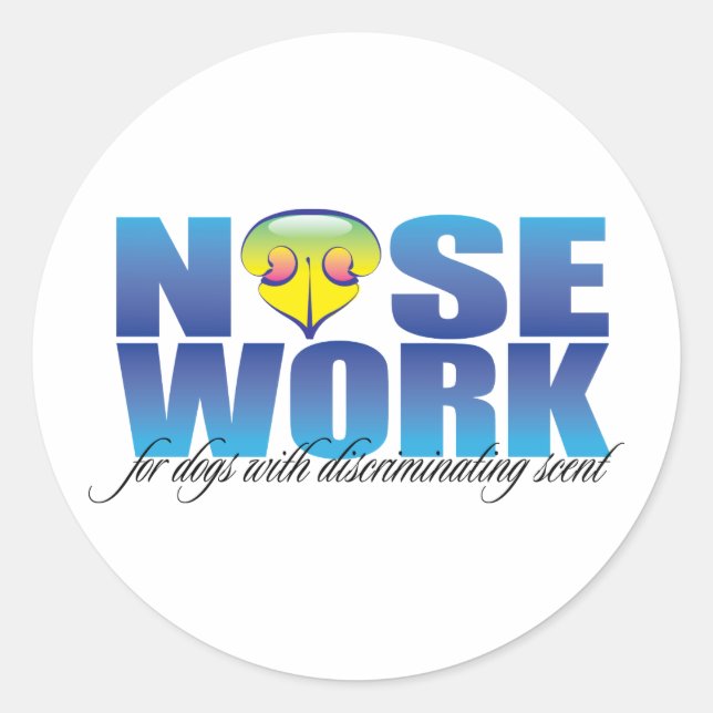 Nosework für Hunde mit diskriminierender Wirkung Runder Aufkleber (Vorderseite)
