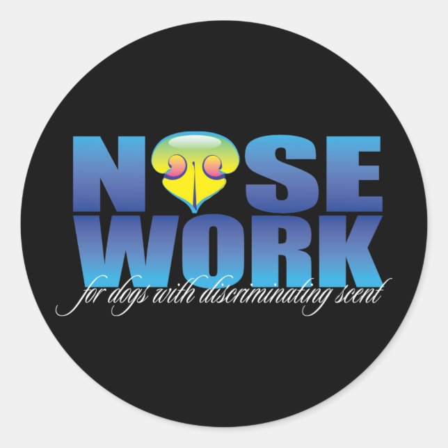 Nosework für Hunde mit diskriminierender Wirkung Runder Aufkleber (Vorderseite)