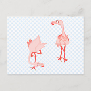 Nosey flamingo postkarte