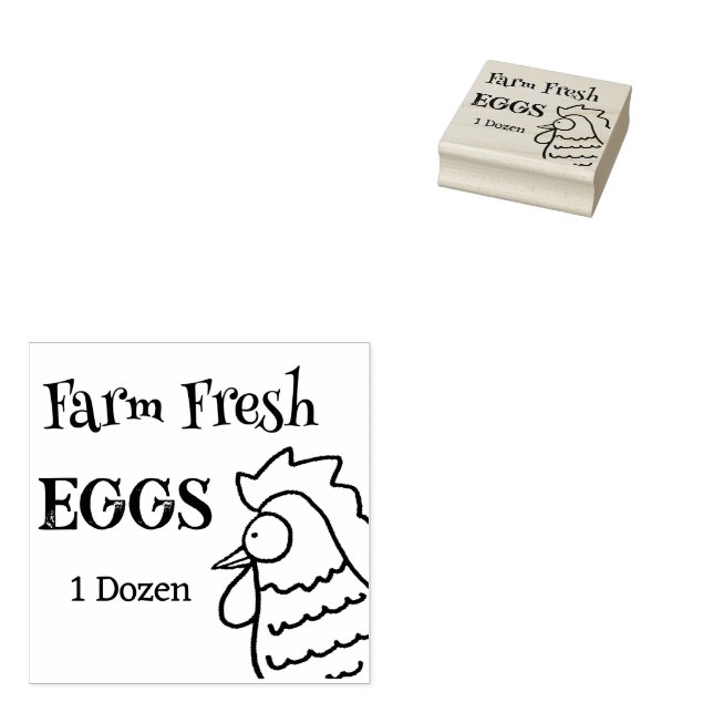 Nosey Rooster Farm Fresh Egs Gummistempel (Stempel)