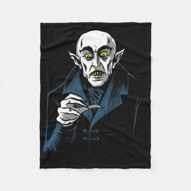 Nosferatu Halloween Vampire Horror Dracula Fleecedecke (Vorderseite)