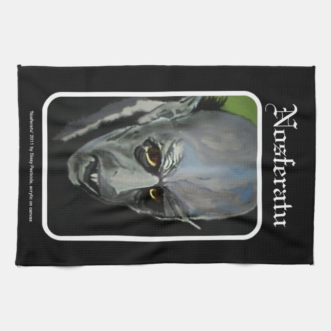 "Nosferatu" (Vampir) Amerikaner MoJo Geschirrtuch (Horizontal)