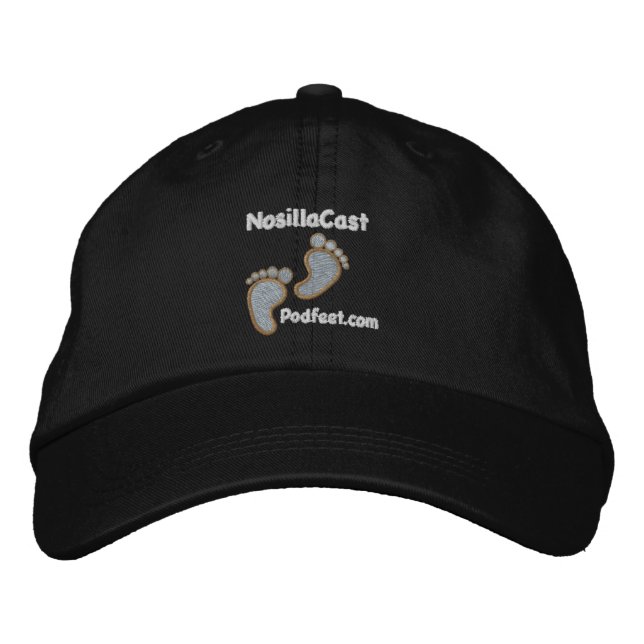 NosillaCast Hat - Schwarz Bestickte Kappe (Vorderseite)