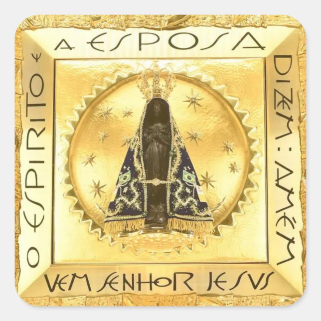Nossa Senhora da Conceição Aparecida Quadratischer Aufkleber (Vorderseite)