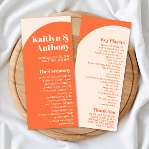 Nostalgic Charm Retro Wedding Programme