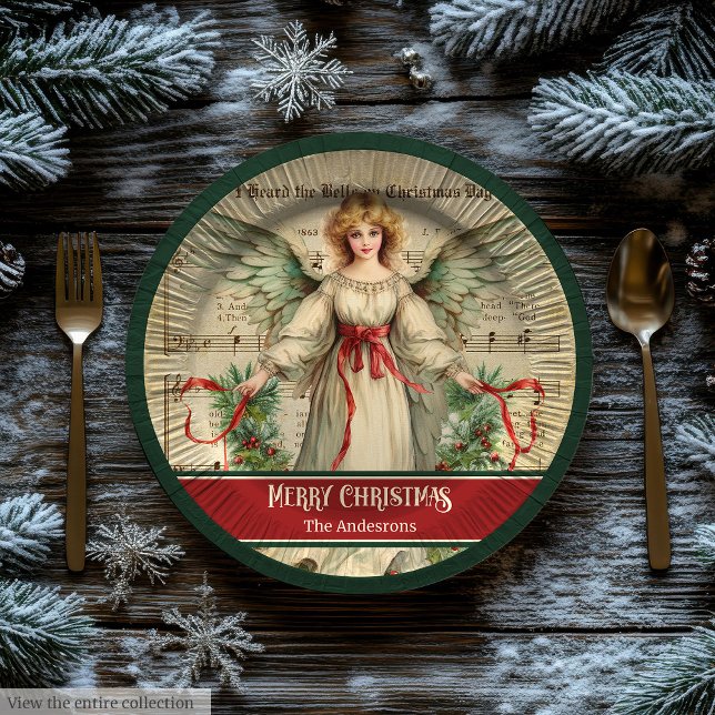 Nostalgic Christmas Paper Plates Elegant Angel Art Pappteller (Nostalgic Christmas Paper Plates Elegant Angel Art)