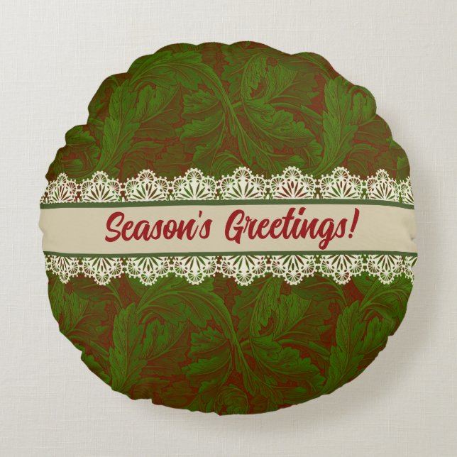 Nostalgic Classic William Morris Pattern Holiday Rundes Kissen (Vorderseite)