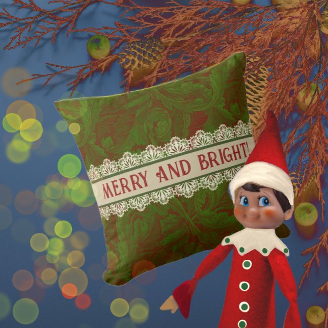 Nostalgic Classic William Morris Red Holiday Kissen (Von Creator hochgeladen)