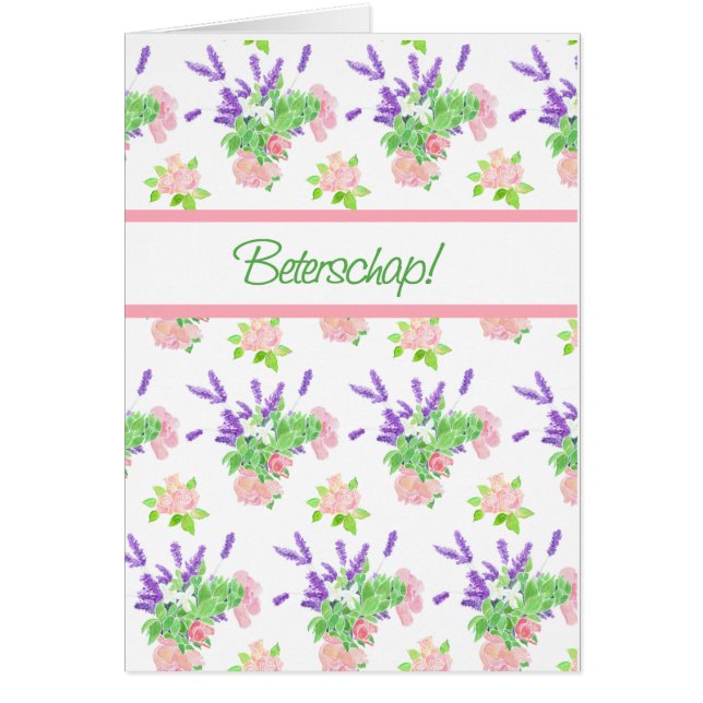 Nostalgic floral Dutch Greeting Get Well (Vorne)