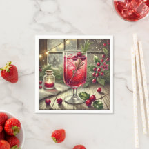 Nostalgic Holiday Drink Cranberry Spritz Découpage