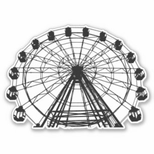 Nostalgic Joyride - Silhouette des Riesenrades Aufkleber