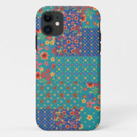 Nostalgic Prints Faux Patchwork iPhone 5/5s Coque