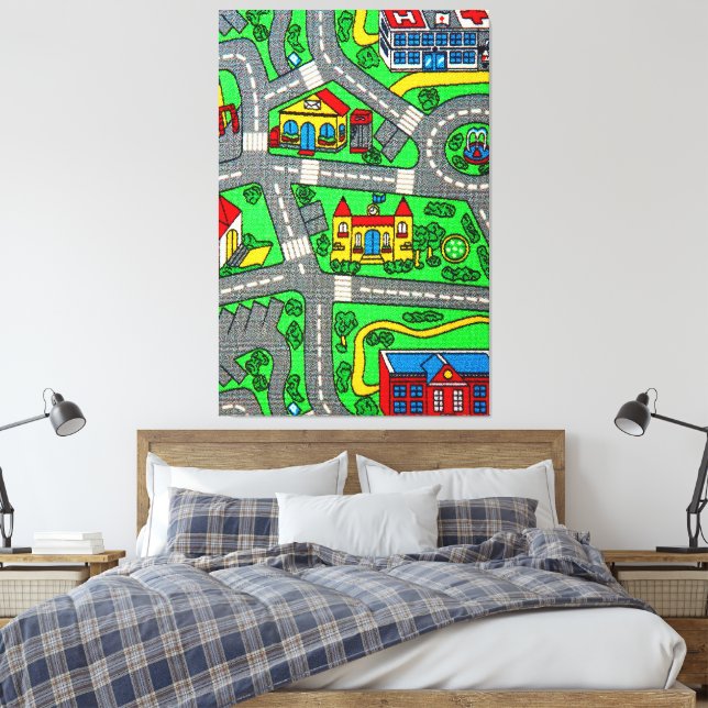Nostalgie der 90er Jahre, Track Teppich Auto Road  Leinwanddruck (Insitu (Schlafzimmer))