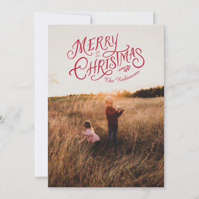 Nostalgie festive Joyeux Carte photo de Noël (Devant)