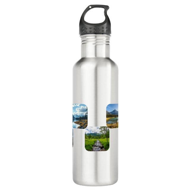 Nostalgie Urlaub personalisieren Edelstahlflasche (Vorderseite)