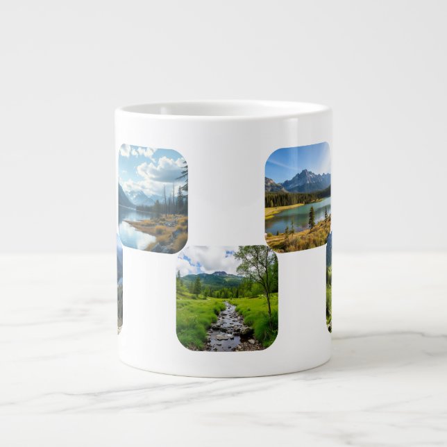Nostalgie Urlaub personalisieren Jumbo-Tasse (Vorderseite)