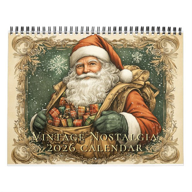 Nostalgie vintage 2026 Calendrier mural (Protection)