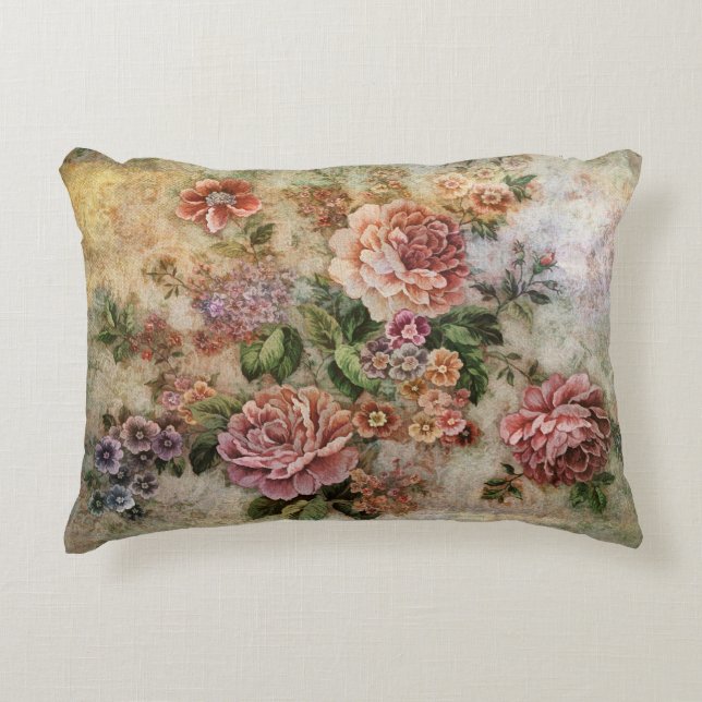 NOSTALGIE - Vintage Rose Dekokissen (Vorderseite)