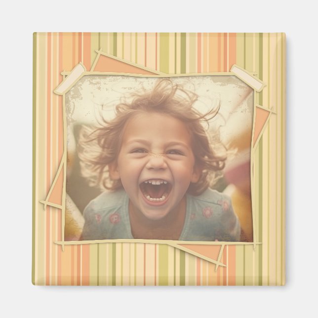 Nostalgie. Vintage Vorlage für Grunge-Fotos Magnet (Vorne)