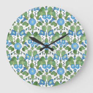 Nostalgique Bleu Matin Gloire Mur Rond Horloge